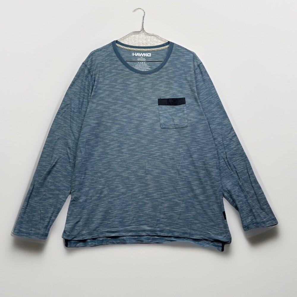 Y2K Tony Hawk Mens Large Blue Long Sleeve Shirt Knit Striped Pullover Skater